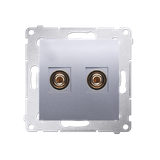 Simon 54 Gniazdo głośnikowe pojedyncze Przekrój przewodów dla wyjścia do 6 mm2 srebrny mat