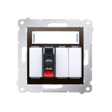 Simon 54 Gniazdo głośnikowe 1-krotne Przekrój przewodów dla wejścia i wyjścia 25 mm2 brąz mat