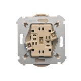 Simon 54 Nature Gniazdo wtyczkowe bez uziemienia z przesłonami podwójne do ramek NATURE 16A 250V zaciski śrubowe kremowy DG2MZN.01/41 KONTAKT