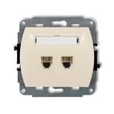 TREND Mechanizm gniazda telefonicznego podwójnego 2xRJ11, 4-stykowy beżowy