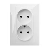 CARLA gniazdo 2x2P białe