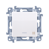 Simon 10 Łącznik krzyżowy z podświetleniem LED 10A z. śrub. biały