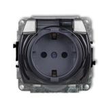 TREND Mechanizm gniazda bryzgoszczelnego z uziemieniem SCHUKO 2P+Z (klapka dymna, przesłony torów pr