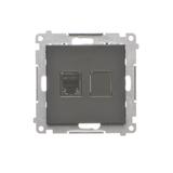 Simon 55 Gniazdo telefoniczne pojedyncze RJ12 Czarny mat TF1.01/149 KONTAKT
