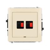 DECO Mechanizm gniazda głośnikowego podwójnego, bez pola opisowego beżowy