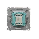 Simon Basic Przycisk dzwonek z podświetleniem LED 10A 250V szybkozłączka srebrny mat BMD1L.01/43 KONTAKT