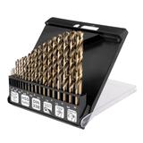 Wiertła do metalu HSS-CNC, 124°, "Pro-Tec", 1.0-10.0 mm, zestaw 19 szt.