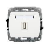 TREND Mechanizm gniazda pojedynczego USB A-A 3.0 biały