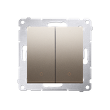 Simon 54 Łącznik dwubiegunowy podwójny 16A z. śrub. złoty mat