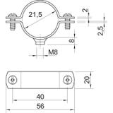 2900/W, ŚRUB.OBEJMY DYSTANS.1/2" M8 O