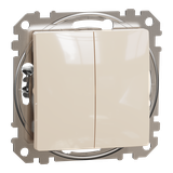 Sedna Design & Elements, przycisk podwójny, beżowy