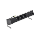 SIMON 480 TS48-430E30BK0-40 Biurkowy zestaw gniazd 3 gn. typ E + ładow. USB A+C i płytka dla 2 złącz