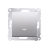 Simon 54 Przycisk pojedynczy zwierny z podświetleniem LED bez piktogramu 16A z. śrub. srebrny mat