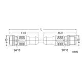 przewód do czujników/el.wykonawczych gniazdo proste/wtyczka prosta M12 2m