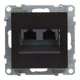 SUNO - Gniazdo 2XRJ45/kat 6 UTP, Czarny, Legrand