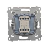 Simon 54 Łącznik dwubiegunowy z podświetleniem LED 10A 250V szybkozłączka złoty mat DW2L.01/44 KONTAKT