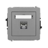 DECO Mechanizm gniazda komputerowego pojedynczego 1xRJ45, kat. 6, ekranowany, 8-stykowy szary mat