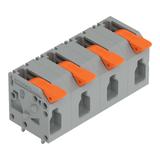 Złączka do płytek drukowanych dźwignia 4mm2 raster 11,5mm 4-bieg szara /50szt./ 2604-1504 WAGO