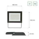 NOCTIS LUX 3 NAŚWIETLACZ 50W NW 230V IP65 180x140x27mm CZARNY