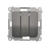 Simon 54 Przycisk potrójny z podświetleniem LED 10A 250V szybkozłączka antracyt DP31L.01/48 KONTAKT