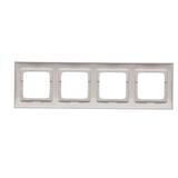 Simon 54 Premium Ramka 4-krotna PREMIUM do puszek karton-gips IP20 / IP44 srebrny mat DRK4/43 KONTAKT