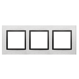 Simon 54 NATURE WMDZ-0130xS-082 Ramka 3-krotna Nature-Metal, INOX NERO, IP20/IP44. (IP44-należy zast DRN3/82 KONTAKT