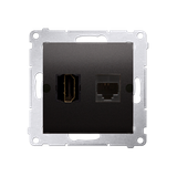 Simon 54 Gniazdo HDMI+RJ45 kat.6. antracyt