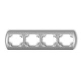 TREND Ramka pozioma poczwórna srebrny metalik
