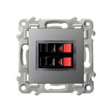 SZAFIR Gniazdo głośnikowe podwójne - kolor szary mat