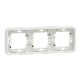 Mureva, podstawa podtynkowa potrójna pozioma, biała