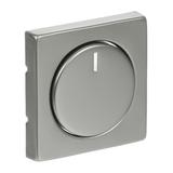 PURE Pokrywa z pokrętłem i lampką neonową Podwyższona konstrukcja Do ściemniaczy Busch-Dimmer stal s