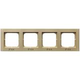 SONATA Ramka poczwórna do łączników IP-44 - kolor szampański złoty