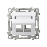 SZAFIR Obudowa gniazda podwójnego typu Keystone skośna - kolor biały