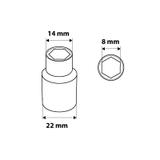 Nasadka sześciokątna 1/2", 8 mm