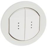 CELIANE - KLAWISZ PODWÓJNY PODŚWIETLANY IP44 BIAŁY, Legrand