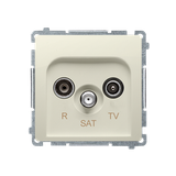 Simon Basic Gniazdo antenowe R-TV-SAT przelotowe 1x wejście: 5 MHz–24 GHz beż