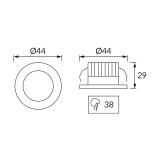 Oprawa dekoracyjna FIN LED C 3W SILVER 4000K 03871 IDEUS