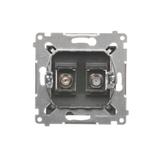 Simon 54 Gniazdo antenowe typu F podwójne antracyt