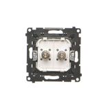 Simon 55 Gniazdo ekwipotencjalne podwójne Czarny mat