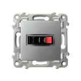 SZAFIR Gniazdo głośnikowe pojedyncze - kolor srebro GG-1Z/m/18