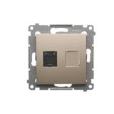 Simon 54 Gniazdo komputerowe pojedyncze RJ45 kategoria 6 z przesłoną przeciwkurzową złoty mat D61.01/44 KONTAKT