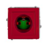 DECO Mechanizm gniazda pojedynczego z uziemieniem 2P+Z DATA z kluczem czerwony