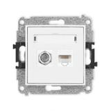 ICON Mechanizm gniazda antenowego poj. typu F (SAT) + gniazda komp. poj. 1xRJ45, kat. 5e, 8-stykowy