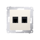 Simon 54 Gniazdo telefoniczne podwójne RJ12 kremowy