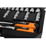 Zestaw kluczy 55 elementów 1/4", satynowy