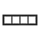 DECO Ramka uniwersalna poczwórna - aluminium szczotkowane (ramka: czarna; spód: grafitowy) czarny