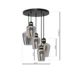 lampa wisząca Richmond 5xE27 czarno/złota MLP6542 Milagro
