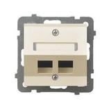 AS Obudowa gniazda podwójnego typu Keystone skośna - kolor ecru