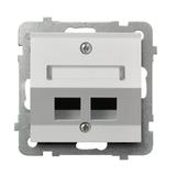 AS ANTYBAKTERYJNY Obudowa gniazda podwójnego typu Keystone skośna, produkt zawiera szkło fosforanowo