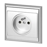 Gniazdo pojedyncze podtynkowe 2P+Z Luna, 16A, 250V, PT-16L, srebrny